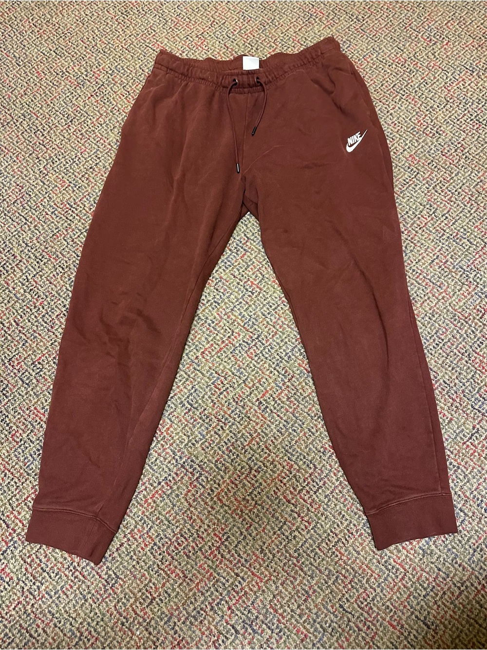 Nike Brown Jogger Sweatpants with White Swoosh